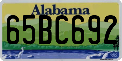 AL license plate 65BC692