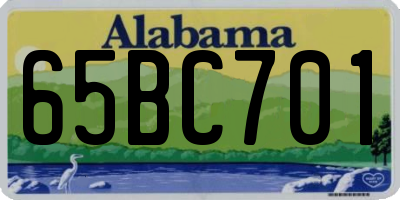 AL license plate 65BC701