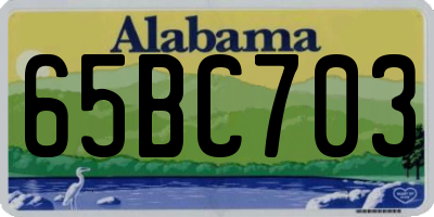 AL license plate 65BC703
