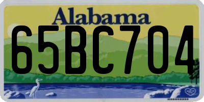 AL license plate 65BC704
