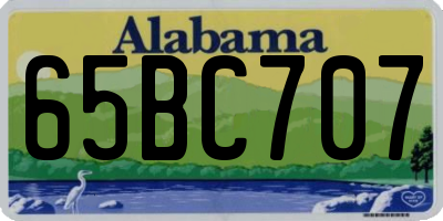 AL license plate 65BC707