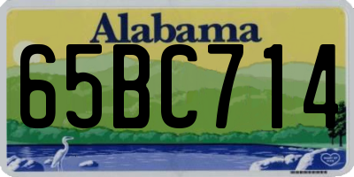 AL license plate 65BC714