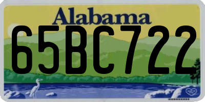 AL license plate 65BC722