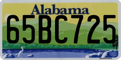 AL license plate 65BC725
