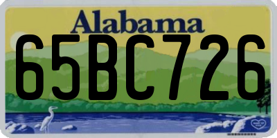 AL license plate 65BC726