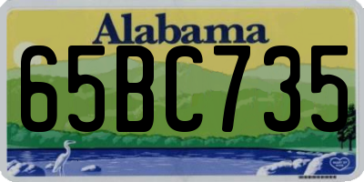 AL license plate 65BC735