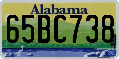 AL license plate 65BC738