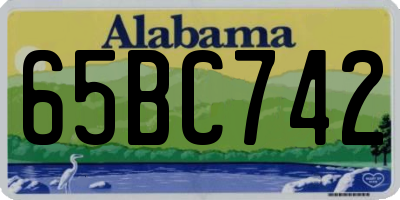 AL license plate 65BC742