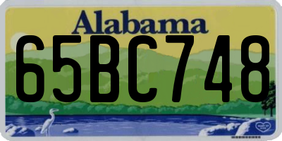AL license plate 65BC748