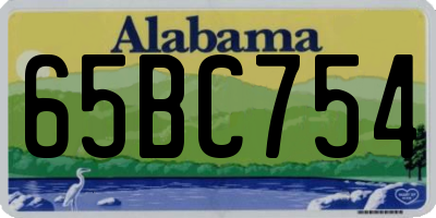 AL license plate 65BC754