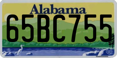 AL license plate 65BC755