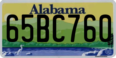 AL license plate 65BC760