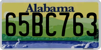 AL license plate 65BC763