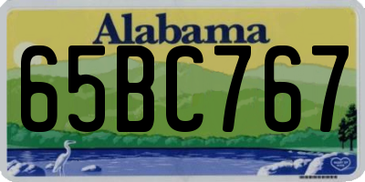 AL license plate 65BC767