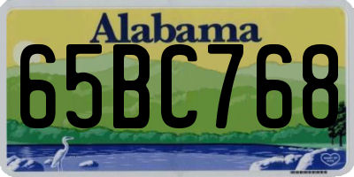 AL license plate 65BC768