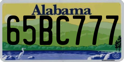 AL license plate 65BC777
