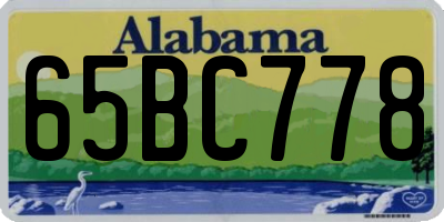 AL license plate 65BC778
