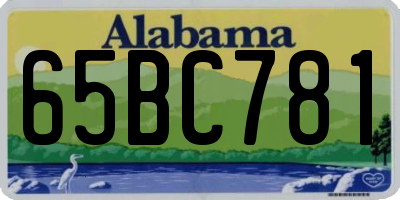 AL license plate 65BC781