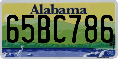AL license plate 65BC786