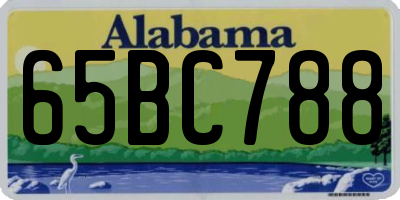 AL license plate 65BC788