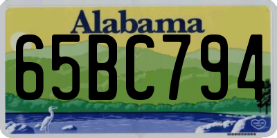 AL license plate 65BC794