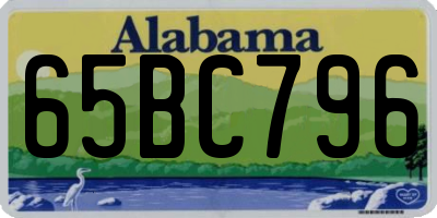 AL license plate 65BC796