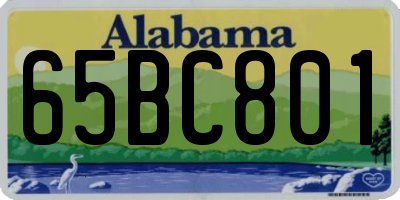 AL license plate 65BC801