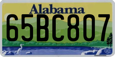 AL license plate 65BC807