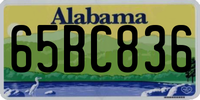 AL license plate 65BC836