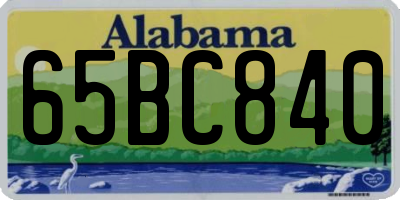 AL license plate 65BC840