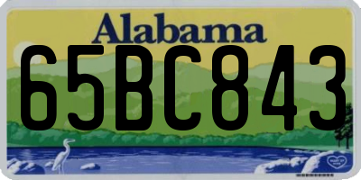 AL license plate 65BC843