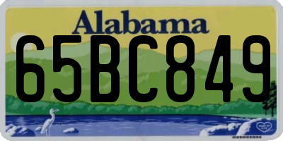 AL license plate 65BC849