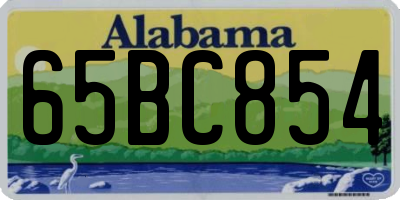 AL license plate 65BC854