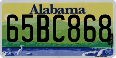 AL license plate 65BC868