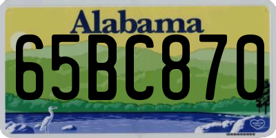 AL license plate 65BC870