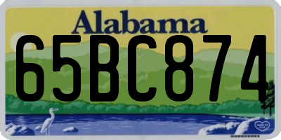 AL license plate 65BC874