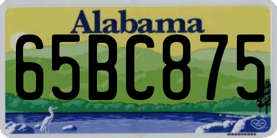 AL license plate 65BC875