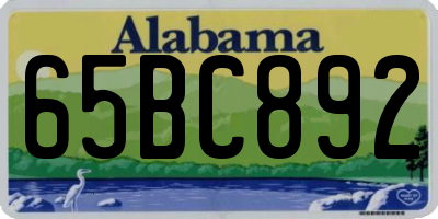AL license plate 65BC892