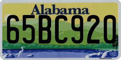 AL license plate 65BC920