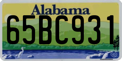 AL license plate 65BC931