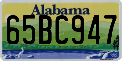 AL license plate 65BC947