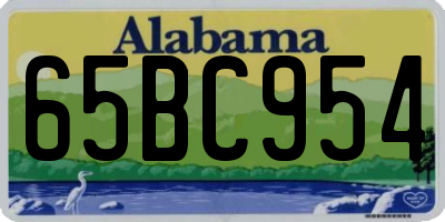 AL license plate 65BC954