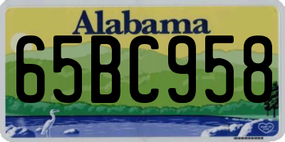AL license plate 65BC958