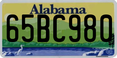 AL license plate 65BC980