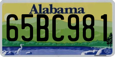 AL license plate 65BC981