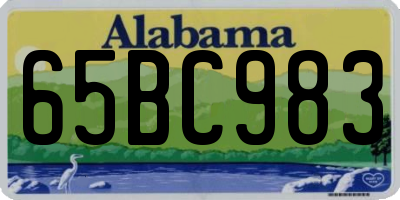 AL license plate 65BC983