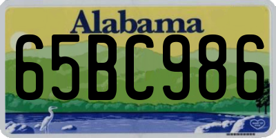 AL license plate 65BC986