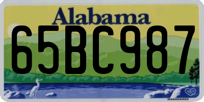 AL license plate 65BC987