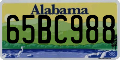 AL license plate 65BC988