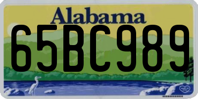 AL license plate 65BC989